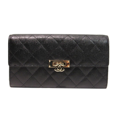 CHANEL COCO CAVIAR MATELASSE LONG WALLET