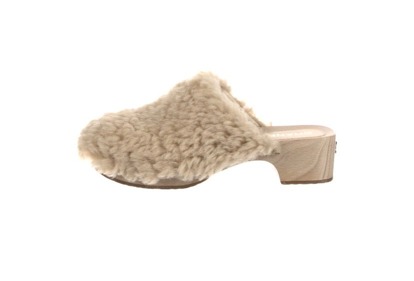 CHANEL 2022 SHEARLING MULES
