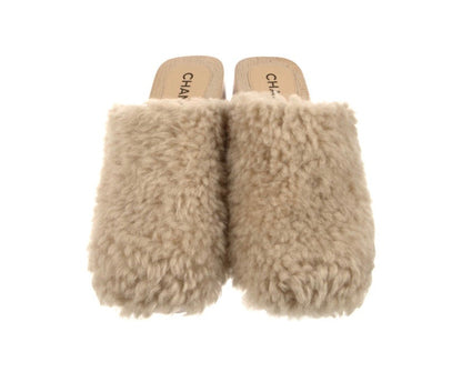 CHANEL 2022 SHEARLING MULES