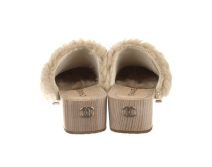 CHANEL 2022 SHEARLING MULES