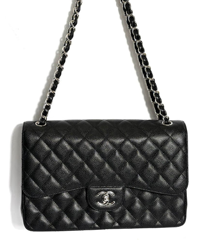 CHANEL CLASSIC CAVIAR QUILTED JUMBO DOUBLE FLAP BAG