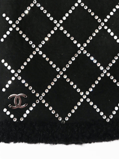 Crystal Studded Black Handwarmers