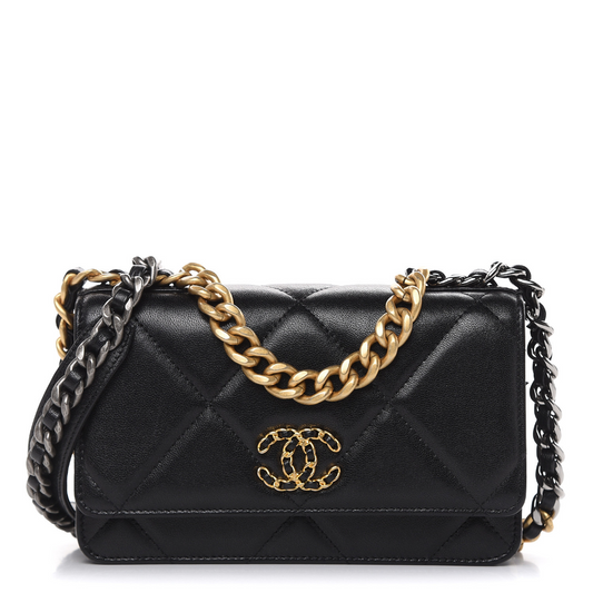 Chanel 19 Wallet on Chain Black best quality