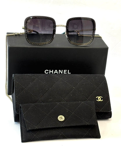 CHANEL INTERLOCKING LOGO SQUARE SUNGLASSES