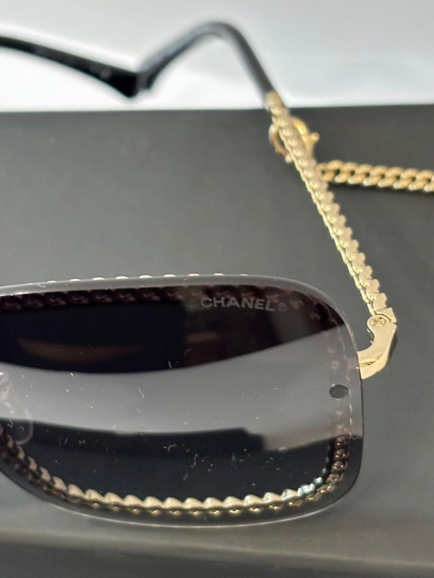 CHANEL INTERLOCKING LOGO SQUARE SUNGLASSES