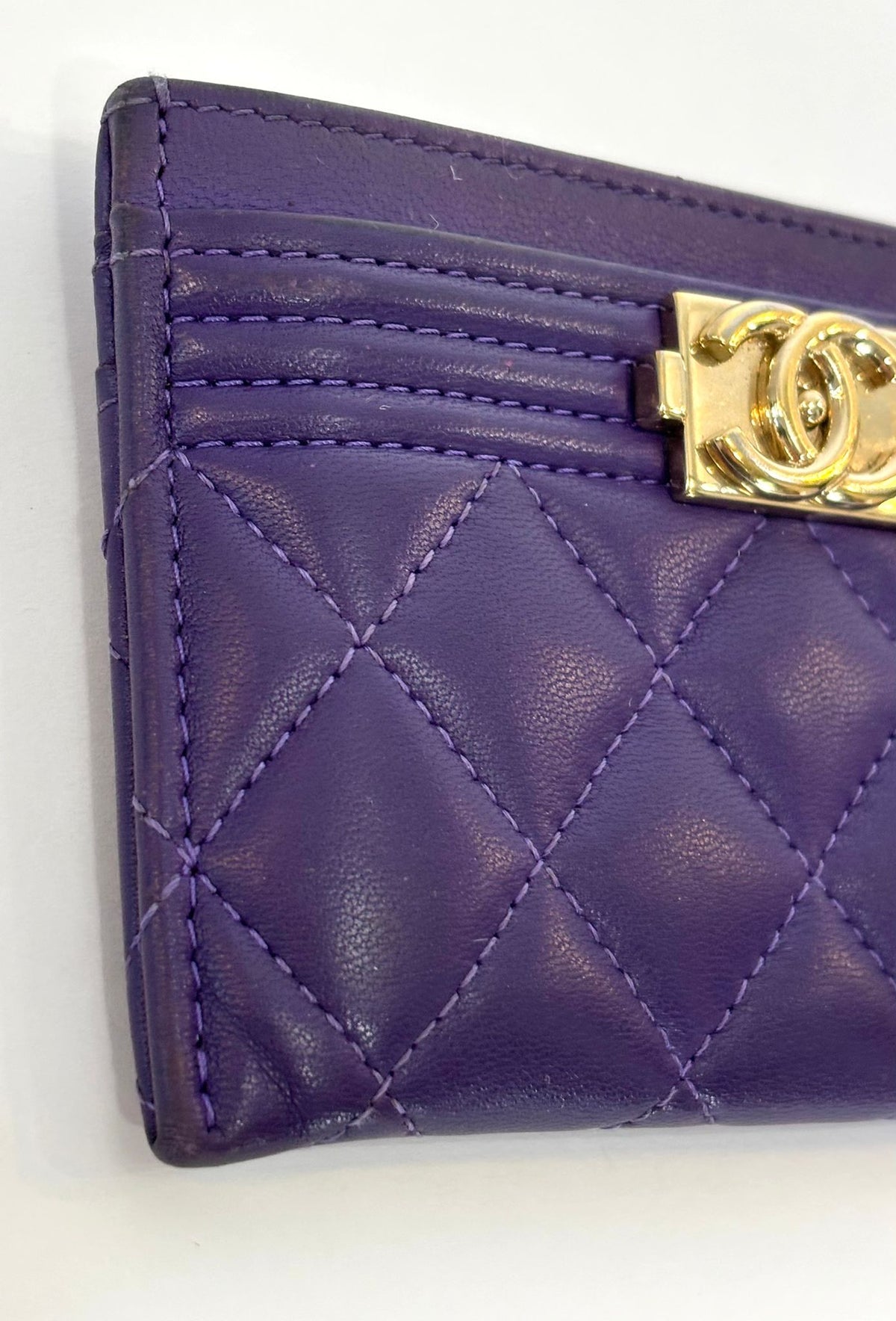 CHANEL QUILTED LAMBSKIN BOY CARD CASE