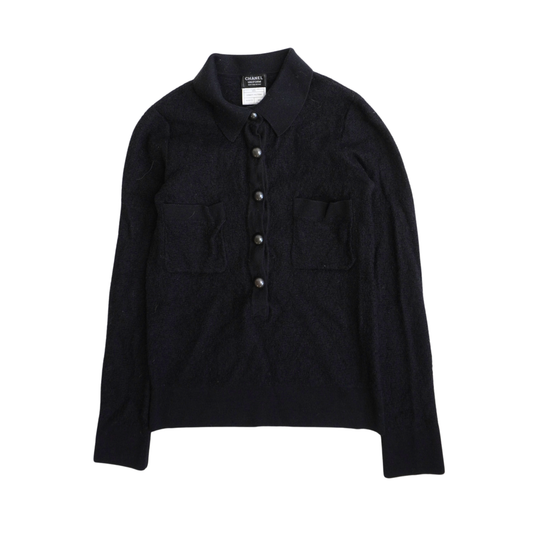Chanel 'Uniform' Wool Polo Shirt - Women's XS