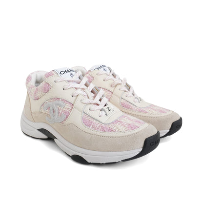 Chanel Pink Tweed Sneakers - Women's 36
