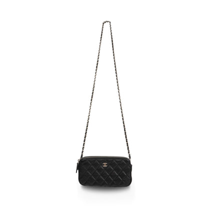 Chanel Double Zip Clutch Bag