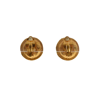 Chanel Faux Pearl Clip On Earrings