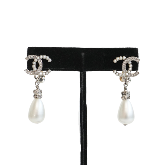 Chanel '24S' CC Pearl Drop Earrings