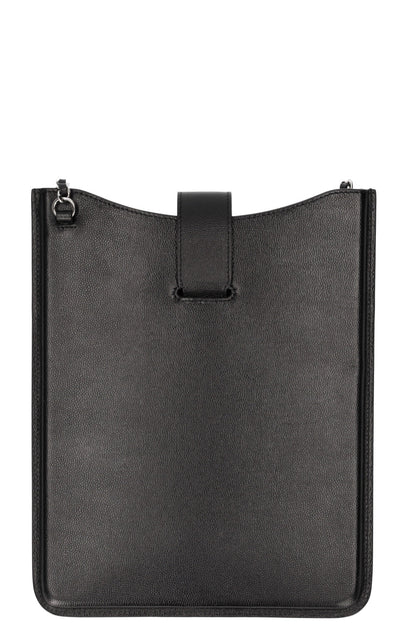 CHANEL iPad Case Caviar with Chain Black