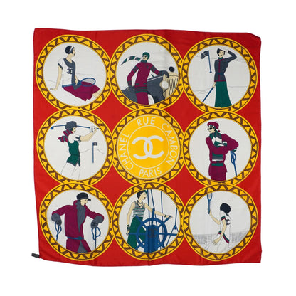 Chanel Vintage 'Rue Cambon Sporting Ladies' Scarf