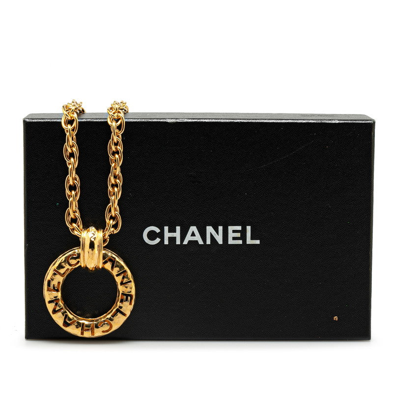 Chanel Circle Logo Necklace Metal Necklace in Good condition