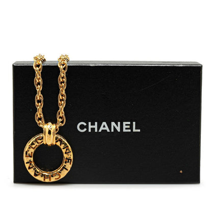 Chanel Circle Logo Necklace Metal Necklace in Good condition