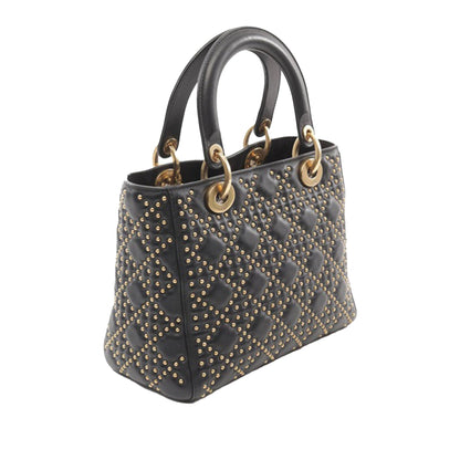 Medium Lambskin Cannage Studded Supple Lady Dior