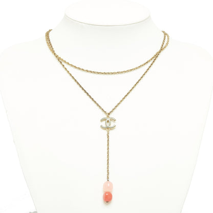 CHANEL CC Drop Pendant Necklace Costume Necklace