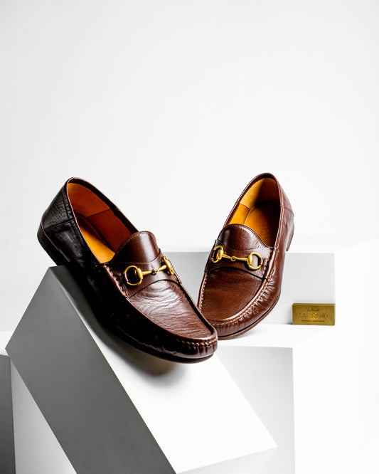 Gucci Donnie Horsebit Brown Leather Loafer