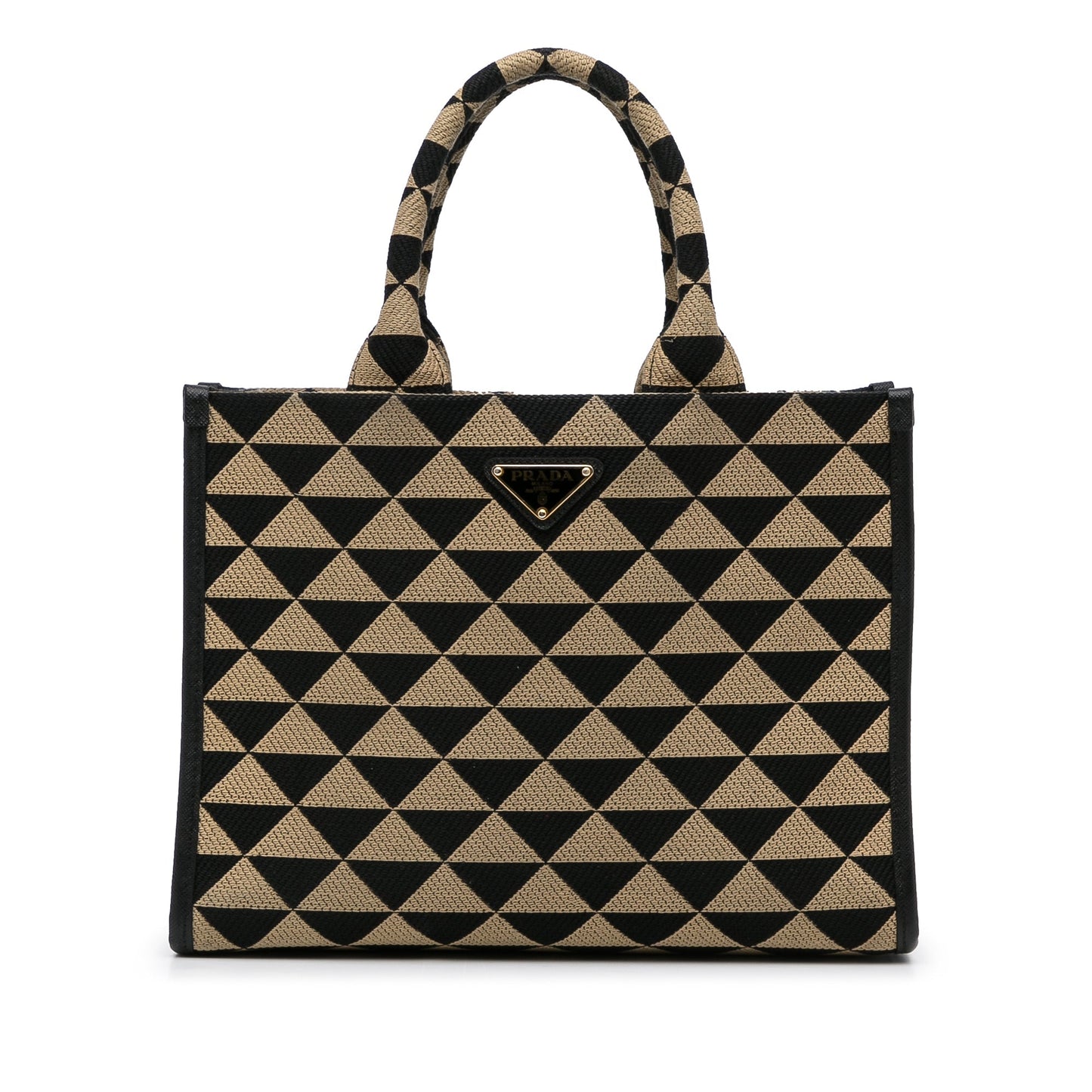 Prada Symbole Triangolo Brown Canvas