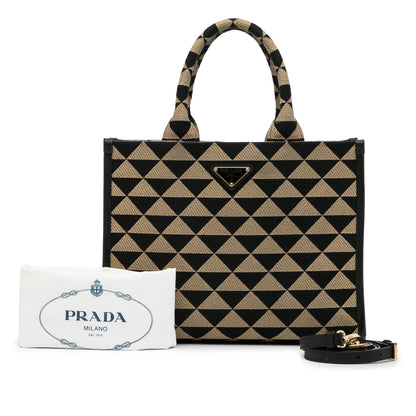 Prada Symbole Triangolo Brown Canvas