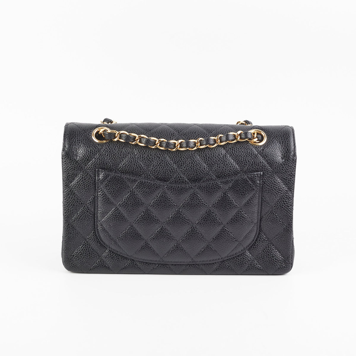 Chanel Classic Flap Small Black Caviar Shoulder Bag (Microchipped)