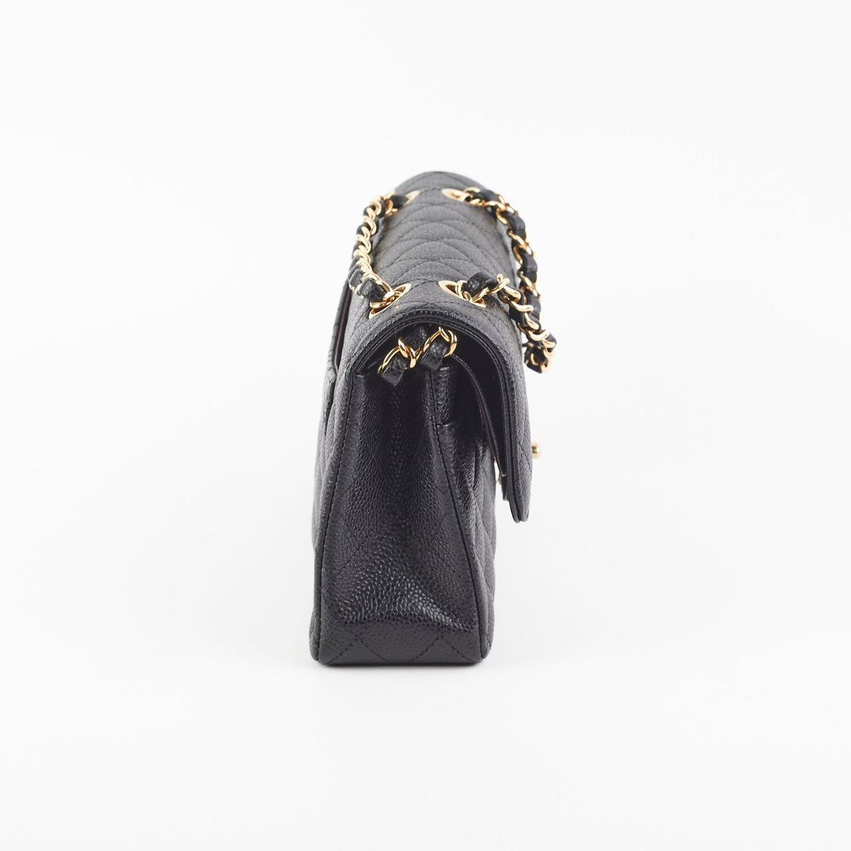Chanel Classic Flap Small Black Caviar Shoulder Bag (Microchipped)