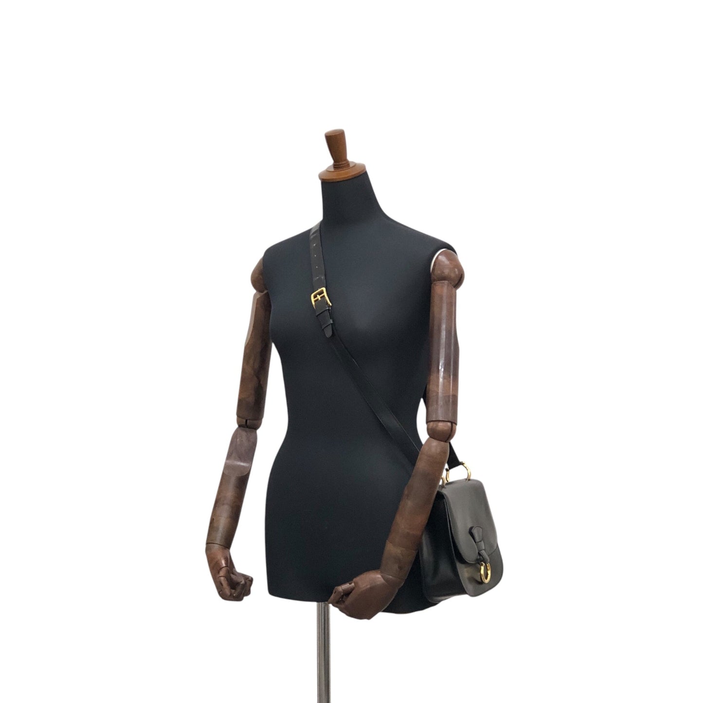 CELINE Horse Bit Shoulder bag Black Vintage zfwpa8