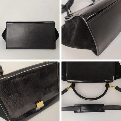 Celine Trapeze bag in black patent leather
