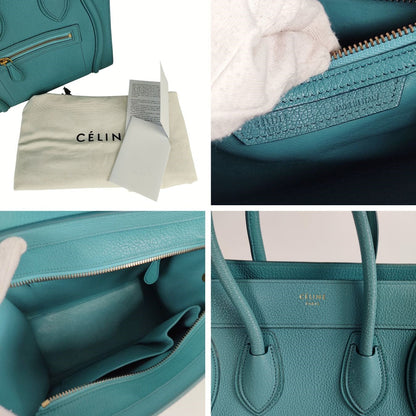 Celine Luggage Micro handbag in turquoise calfskin