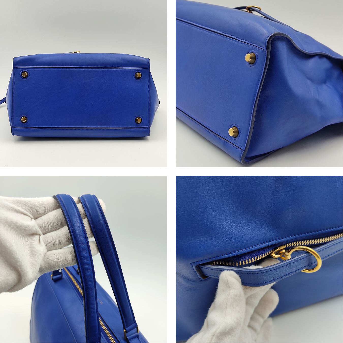 Celine Ring handbag in light blue leather