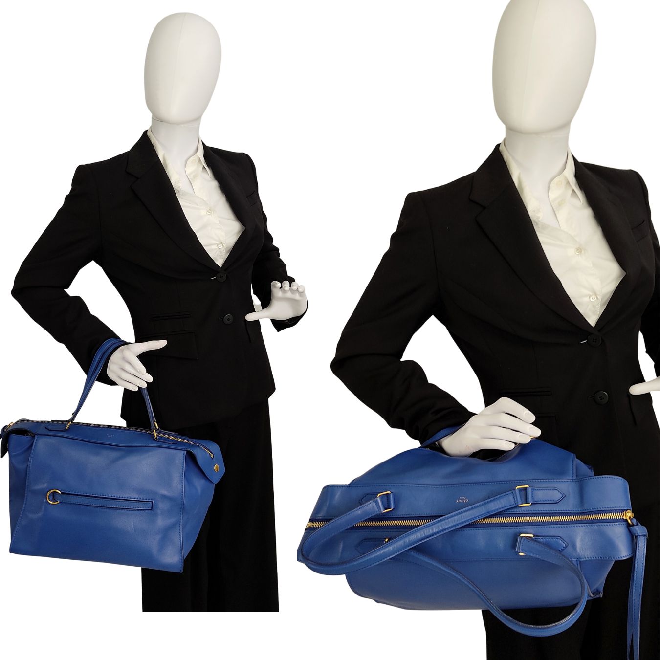Celine Ring handbag in light blue leather