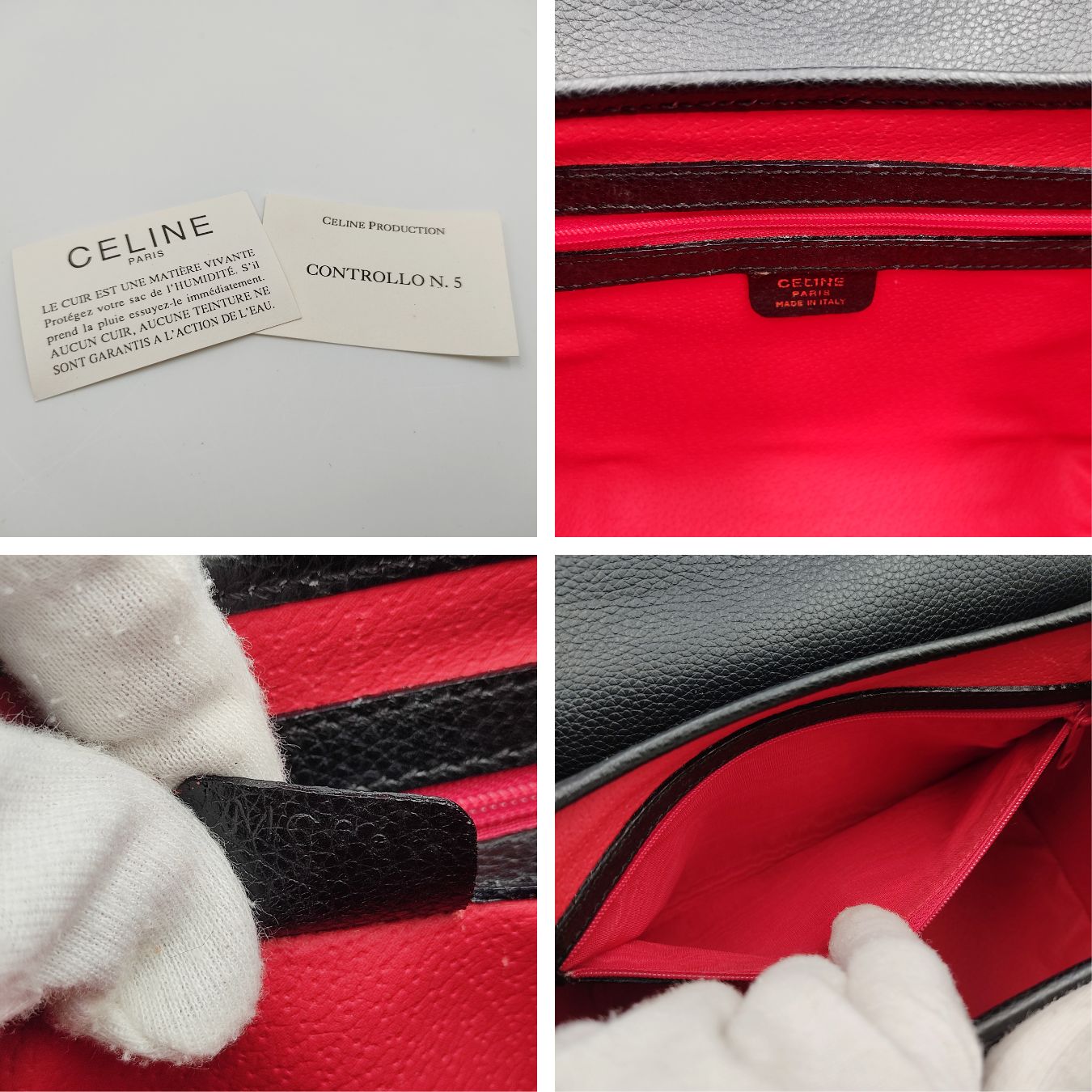 Celine handbag bag in black leather