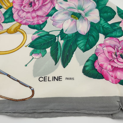 Celine multicolored floral print silk scarf