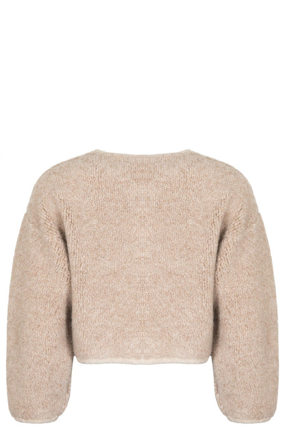 CELINE Alpaca Knit Jacket Oatmeal