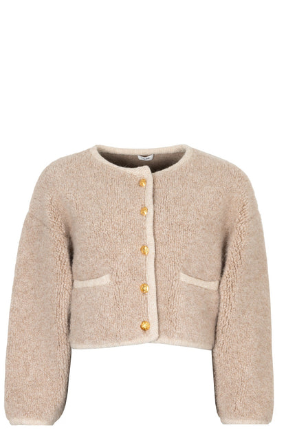 CELINE Alpaca Knit Jacket Oatmeal