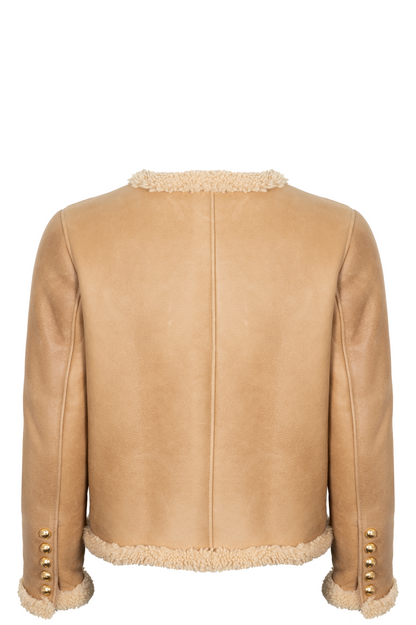 CELINE 2023 Shearling Chealsea Jacket Beige