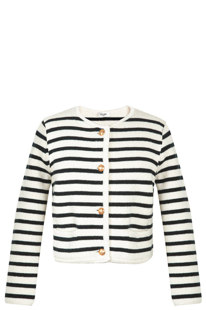 CELINE Chasseur Knit Jacket Stripes