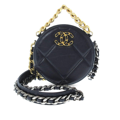 Chanel 19 Round Lambskin Clutch With Chain (SHG-6cbrO9)