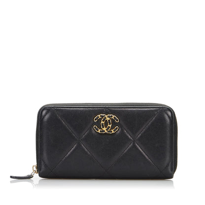 Chanel 19 Zip Around Long Wallet (SHG-40BuXk)