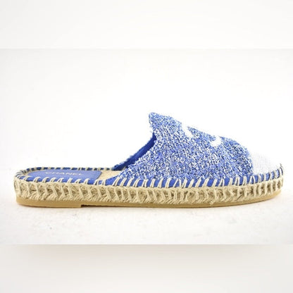 CHANEL TWEED SEQUIN CC LOGO BACKLESS ESPADRILLES