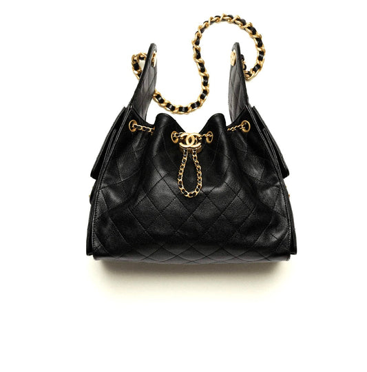 CHANEL 25 CAVIAR QUILTED CALFSKIN LEATHER SMALL HOBO BAG