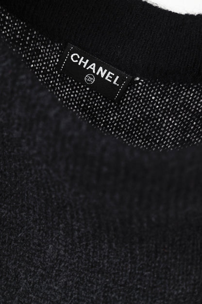 Chanel 09A Black Wool & Mohair Tiered-Hem Skirt