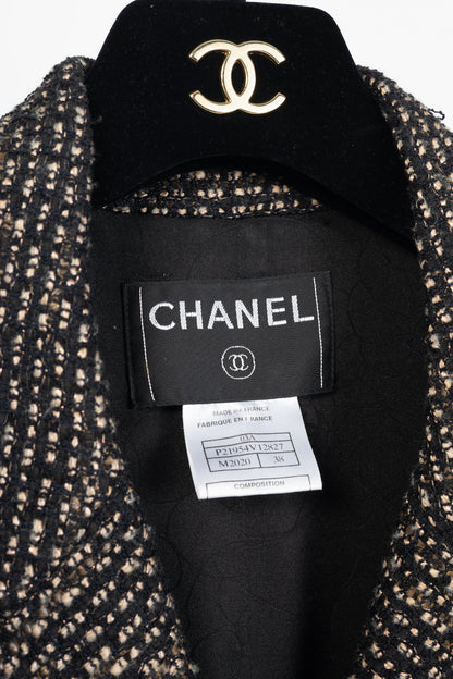 Chanel 03A Brown Wool-Blend Tweed Buttoned Blazer