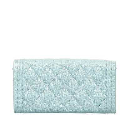 Chanel Boy Caviar Leather Wallet (SHG-7RrsXi)