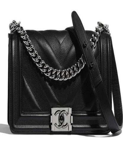 Chanel Boy HandBag Calfskin Ruthenium best quality