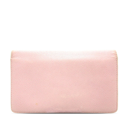 Chanel CC Caviar Leather Long Wallet (SHG-sKjKip)