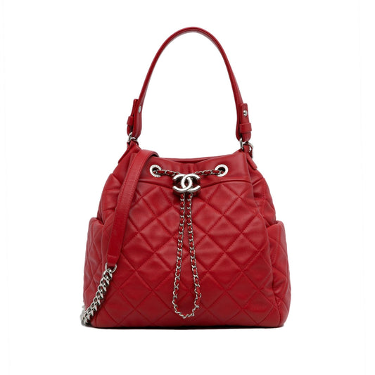 Chanel CC Chain Drawstring Bucket Bag (SHG-Mzot2m)