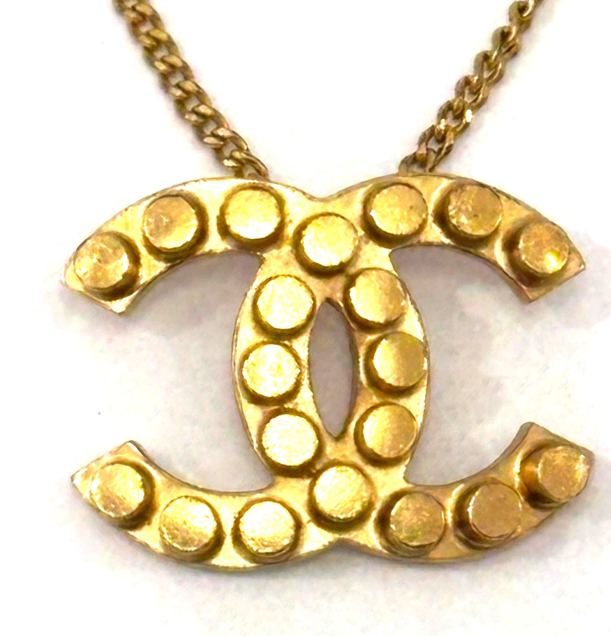 CHANEL CC COCO MARK GOLD TONE NECKLACE