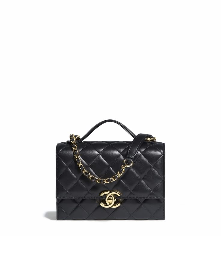 CHANEL CC LAMBSKIN QUILTED  GOLDEN PLATE MINI FLAP BAG