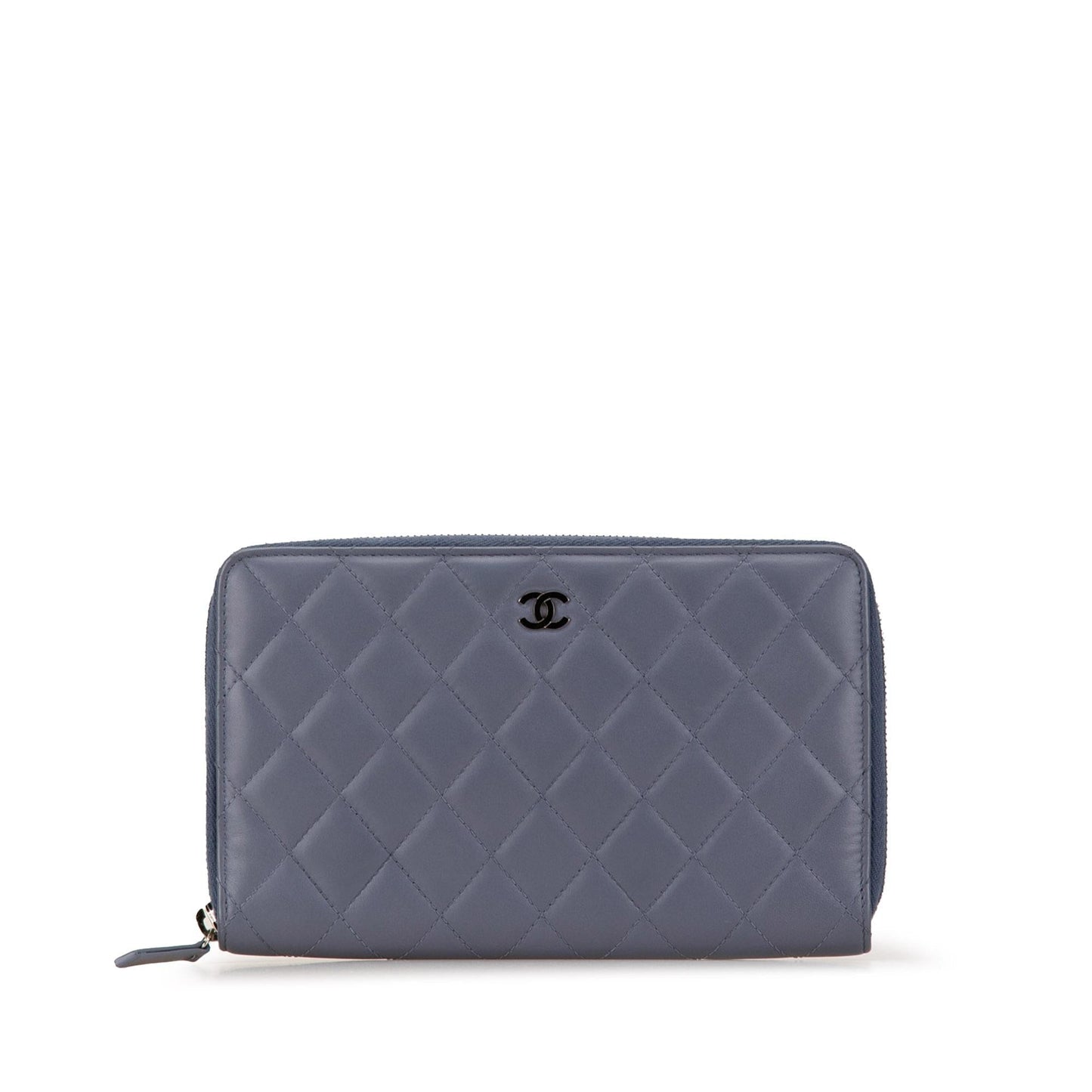 Chanel CC Quilted Lambskin Zip Around Wallet (SHG-PSJD18)